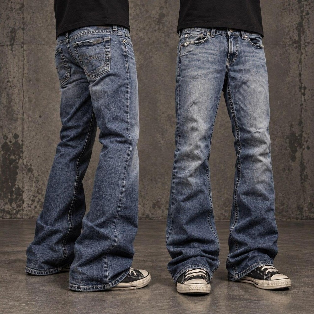 32x30 Blue Slim Straight Bootcut Jeans Indie Y2K